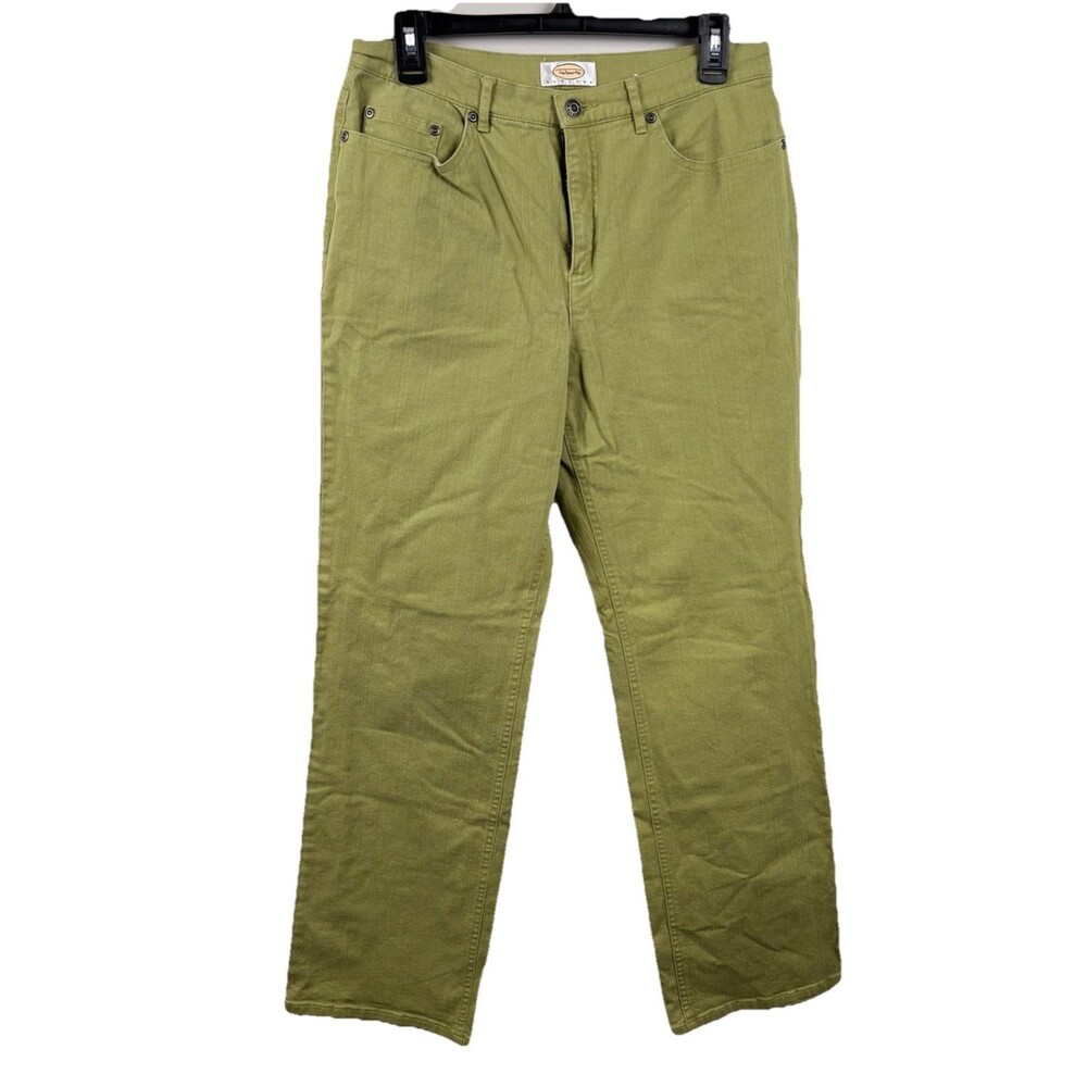 Talbots Jeans Womens Petite 12P - Sage Green Straight Leg Stretch